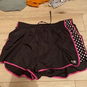 Pink VS running shorts